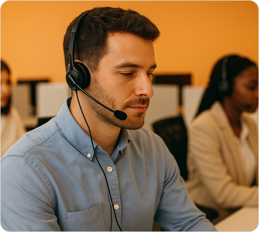 Man wearing a headset