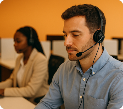 Man wearing a headset