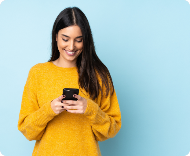 Woman looking at her phone