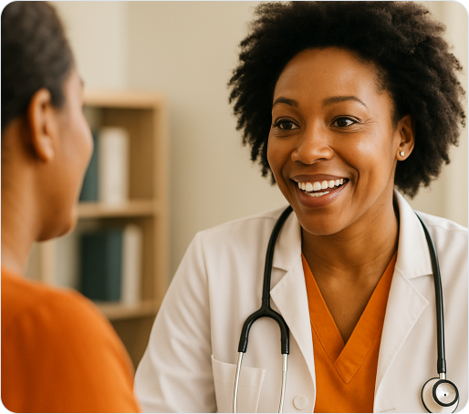 Woman wearing stethoscope