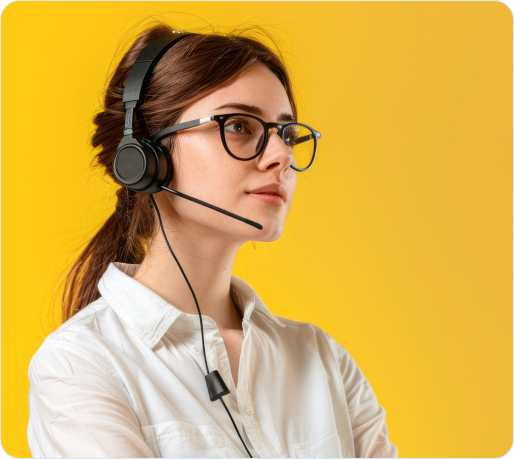 Woman with headset