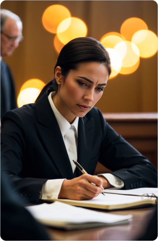 Woman writing on notepad